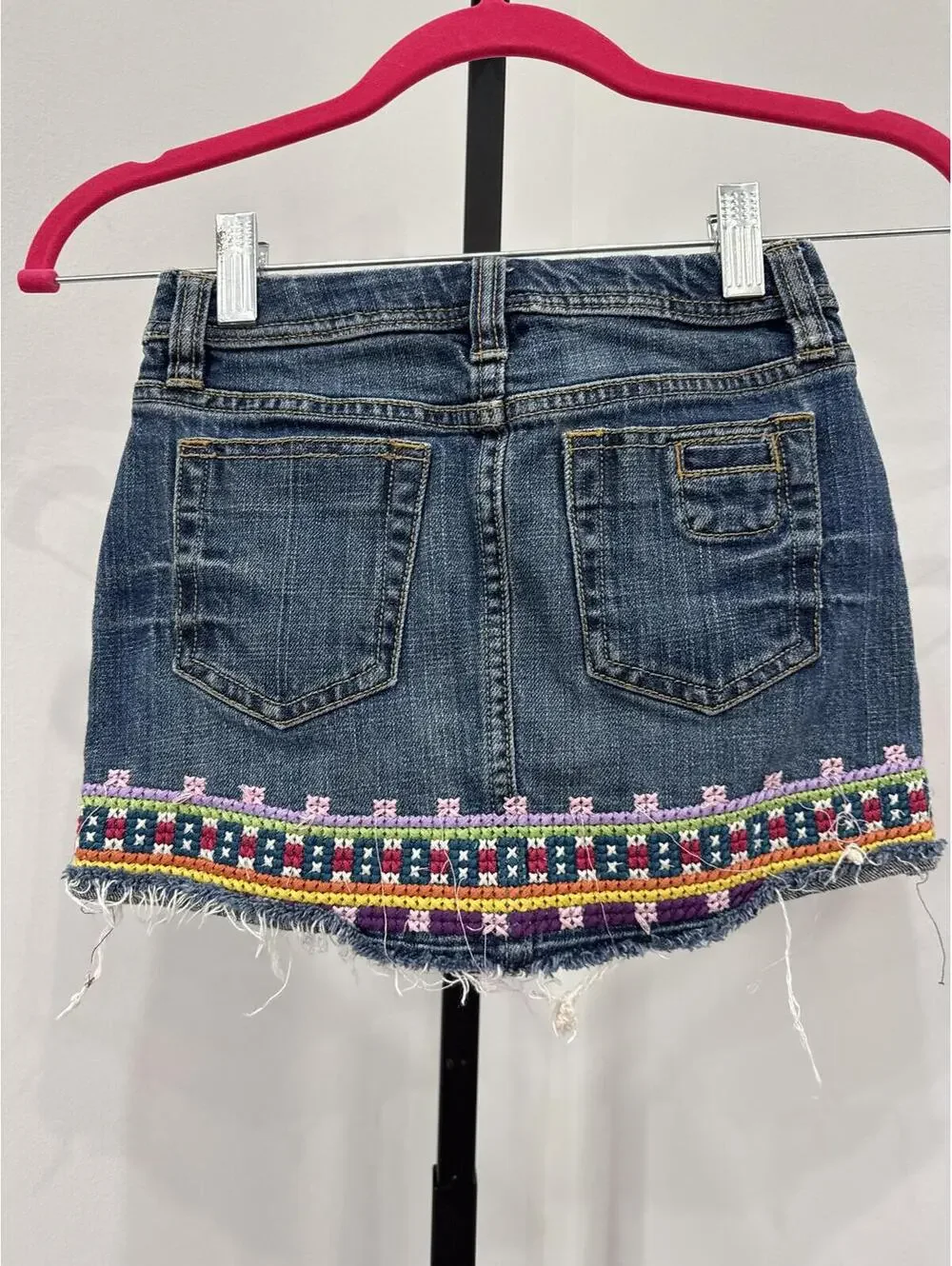 Gap Denim Mini Skirt with Embroidered Hem Kids 8